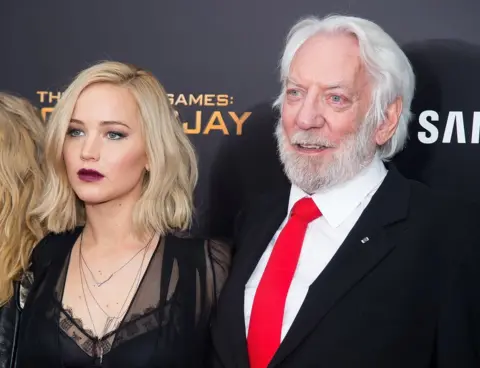 Getty Images Jennifer Lawrence and Donald Sutherland