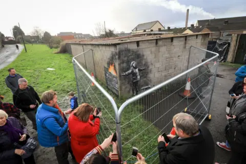 Getty The Port Talbot garage with Season's Greetings 